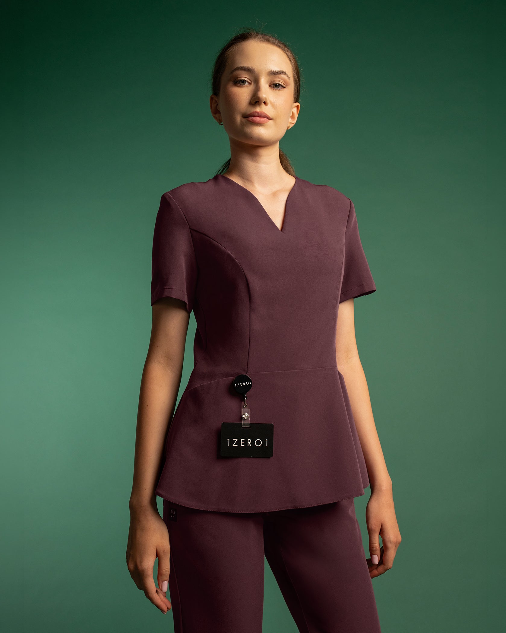 OPAL Grape Scrub Top - Front view