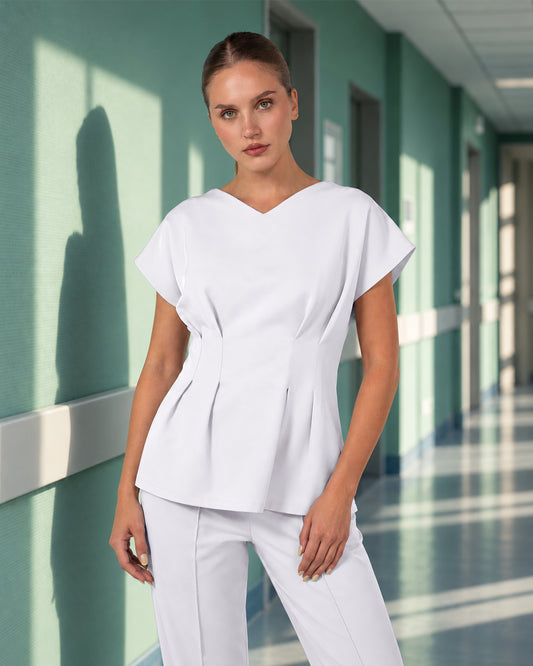 ANORA White Scrub Top