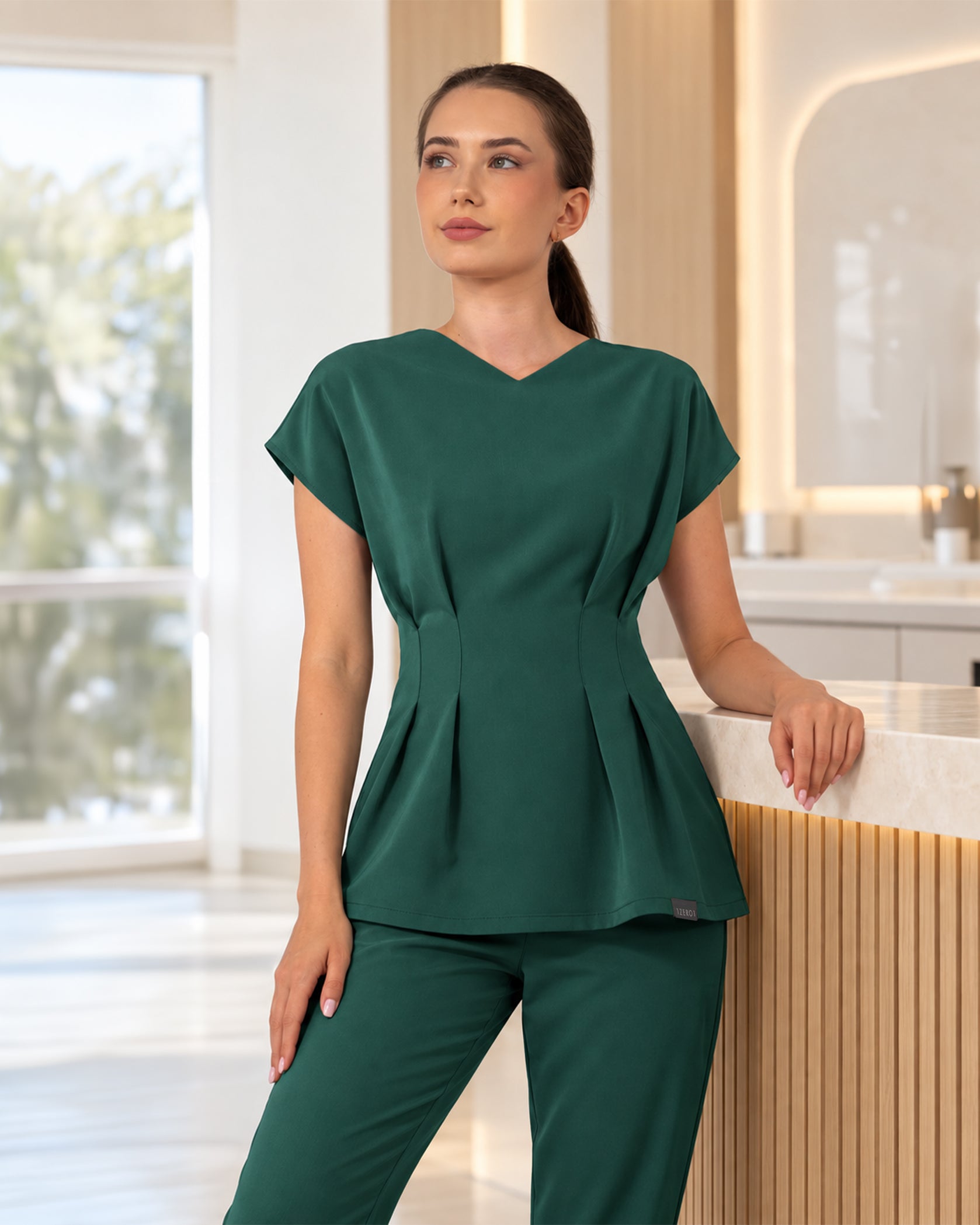 ANORA Forest Scrub Top - Front view