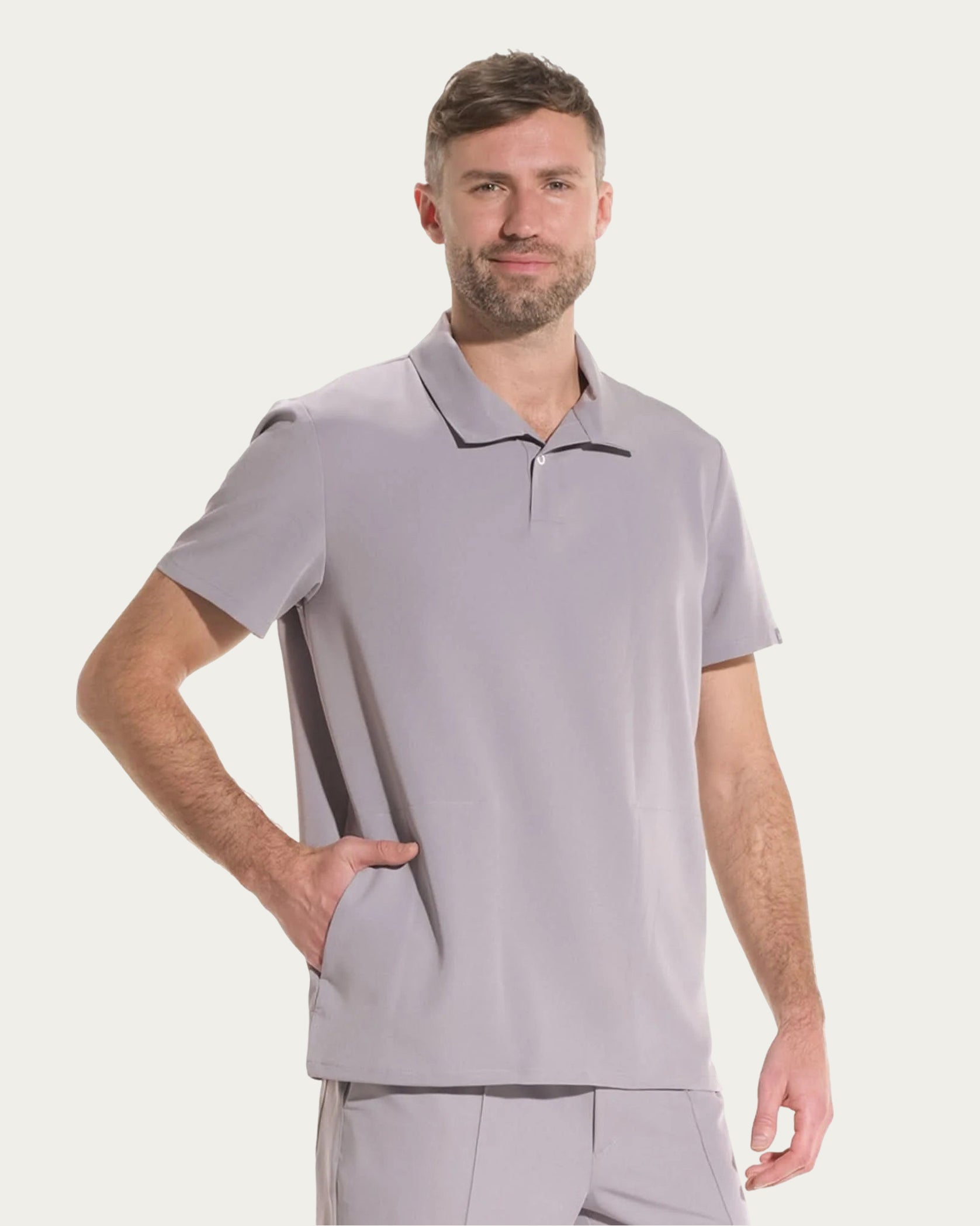 COS Grey Scrub Top - Front view