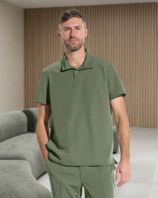 COS Olive Scrub Top