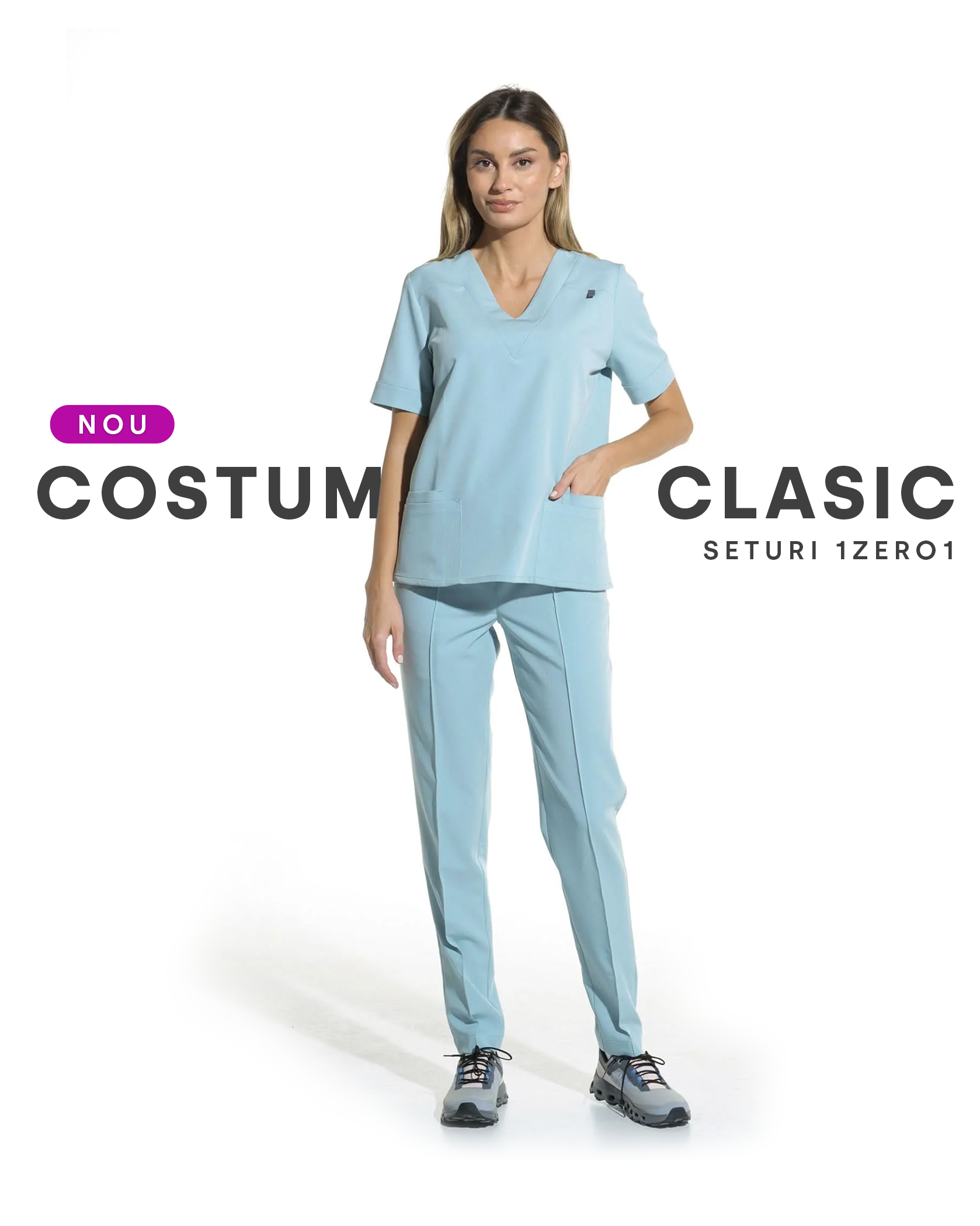 Costum medical CLASIC Blue - Front view