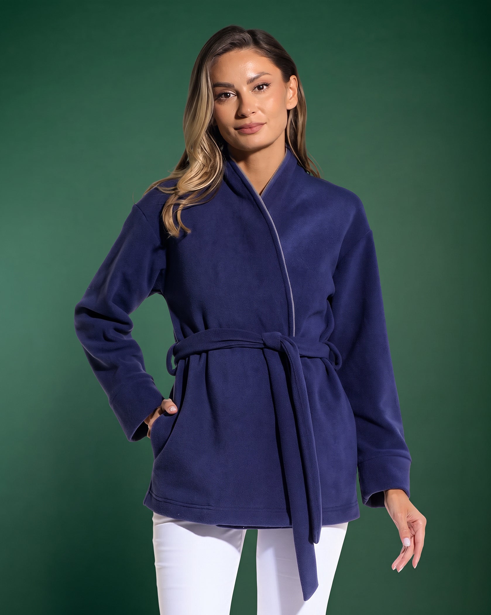 Women's COZY indigo medical coat - Front view