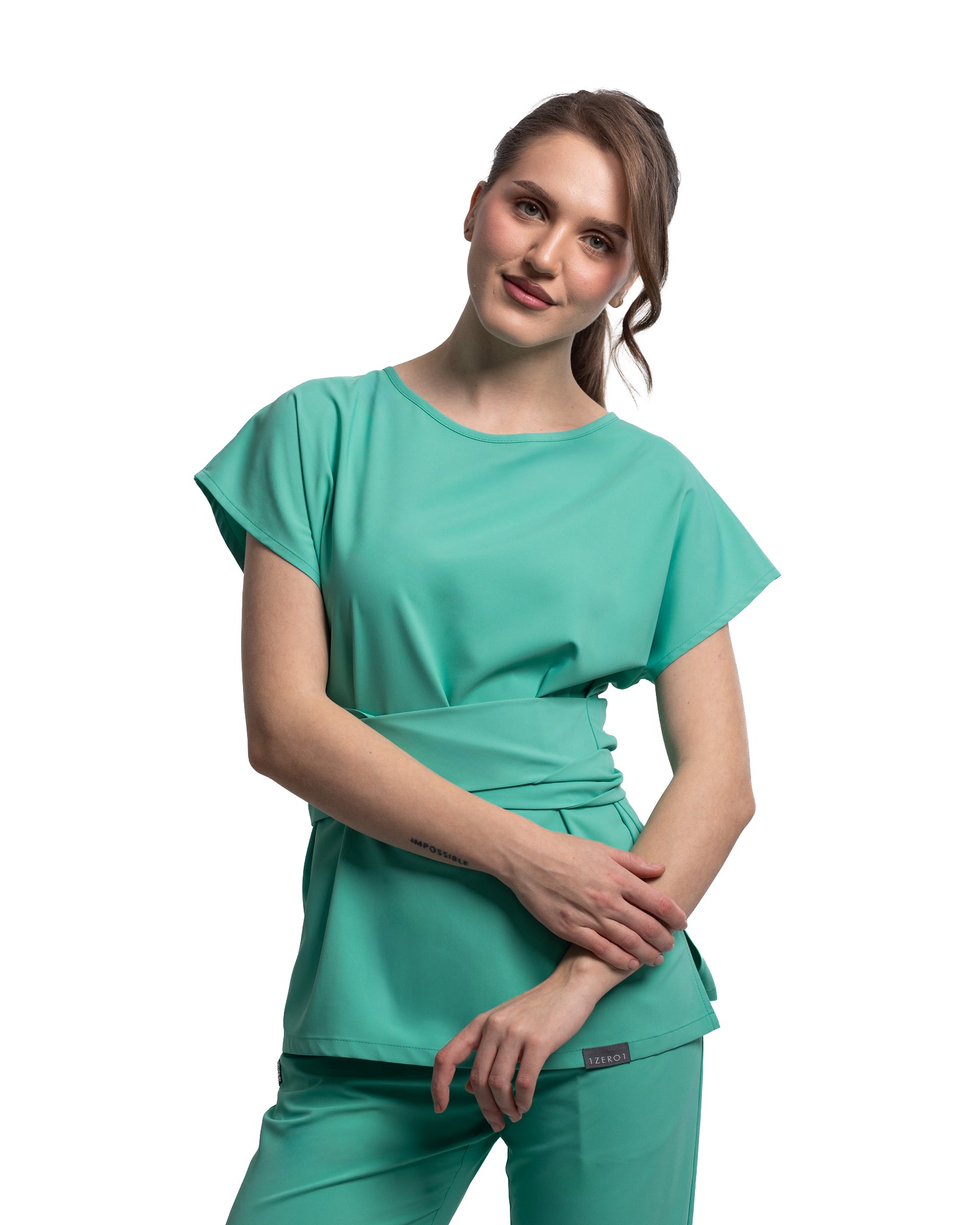 CELESTE Aqua Scrub Top - Image 4