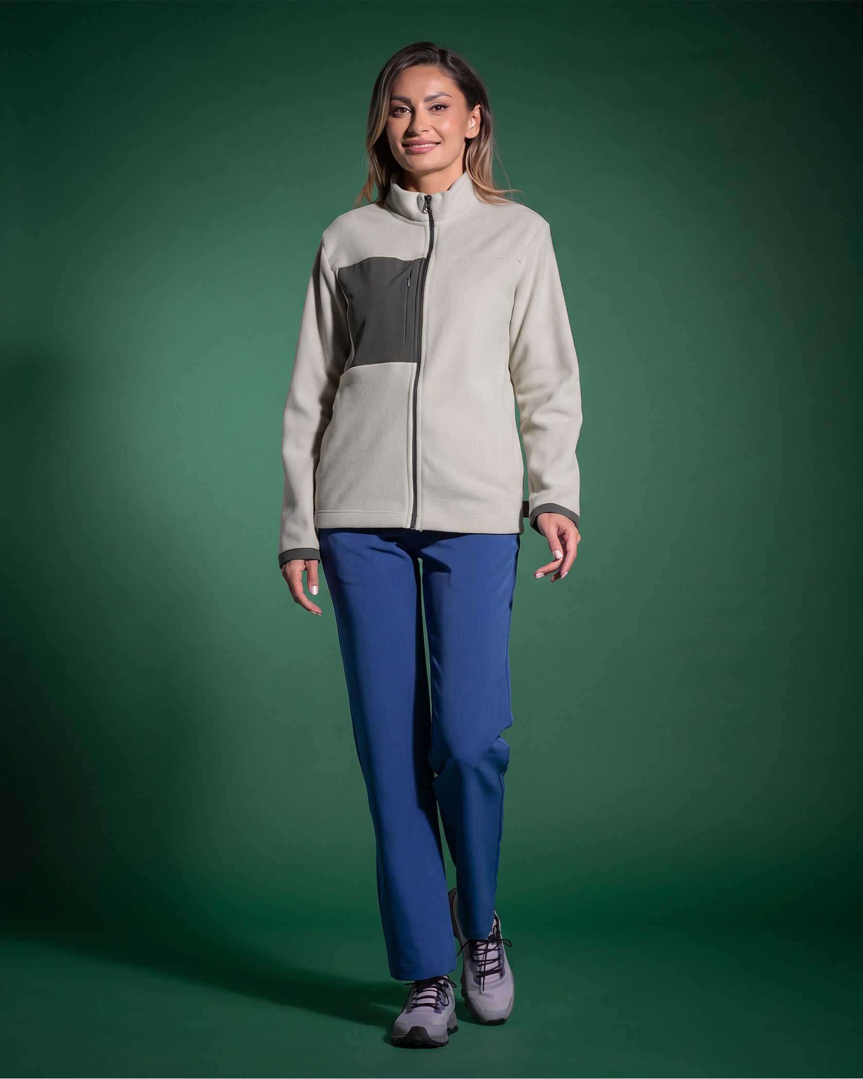Women's CLOUD Greige Medical Jacket - Close up details