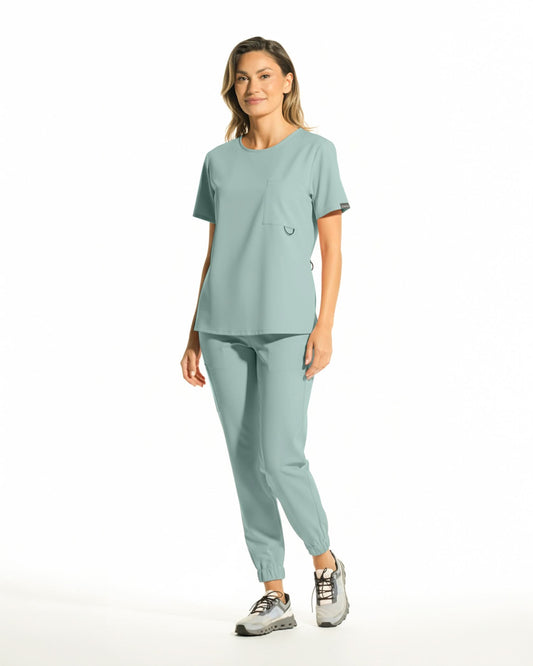NEVIA Olive Scrub Top