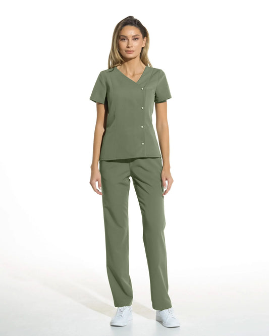 Pantaloni medicali drepti LINEA olive