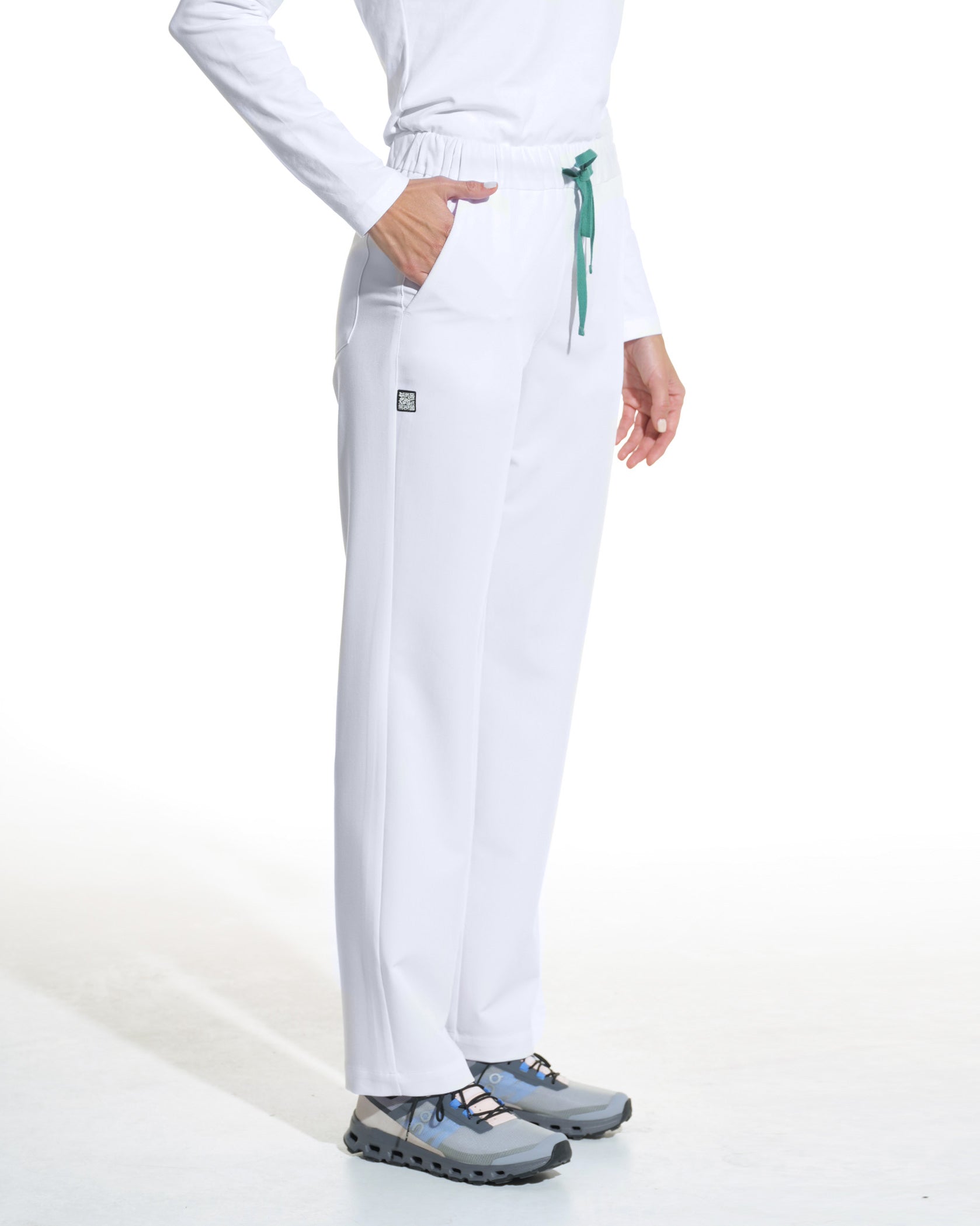 LINEA Opaque White Scrub Pants - Image 3