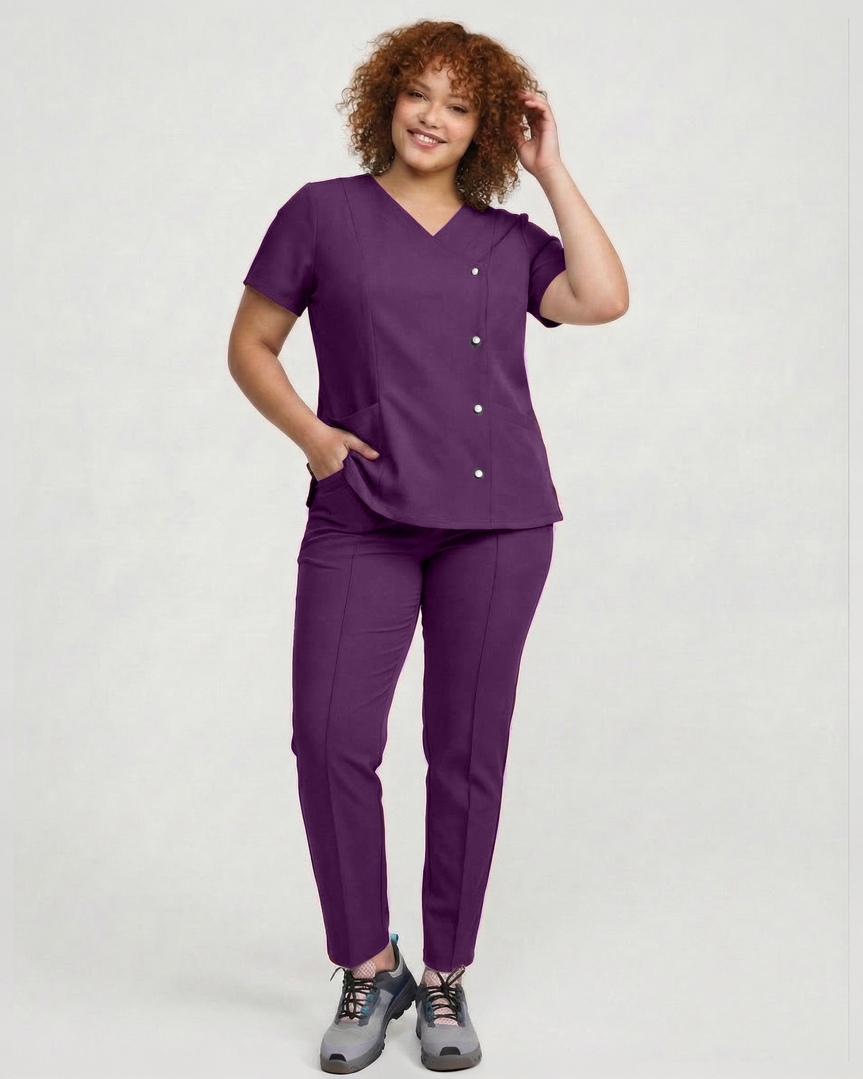 PERLA Plum Scrub Top - Image 6