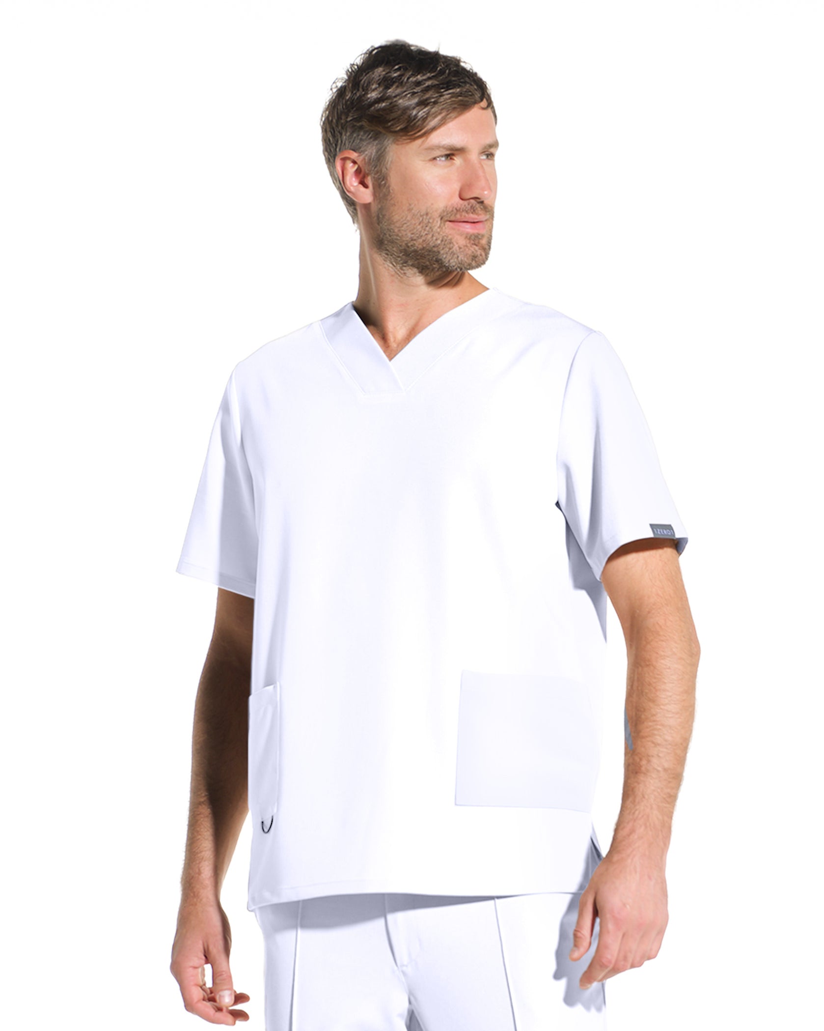 RAND bluza medicala alb opac - Close up details
