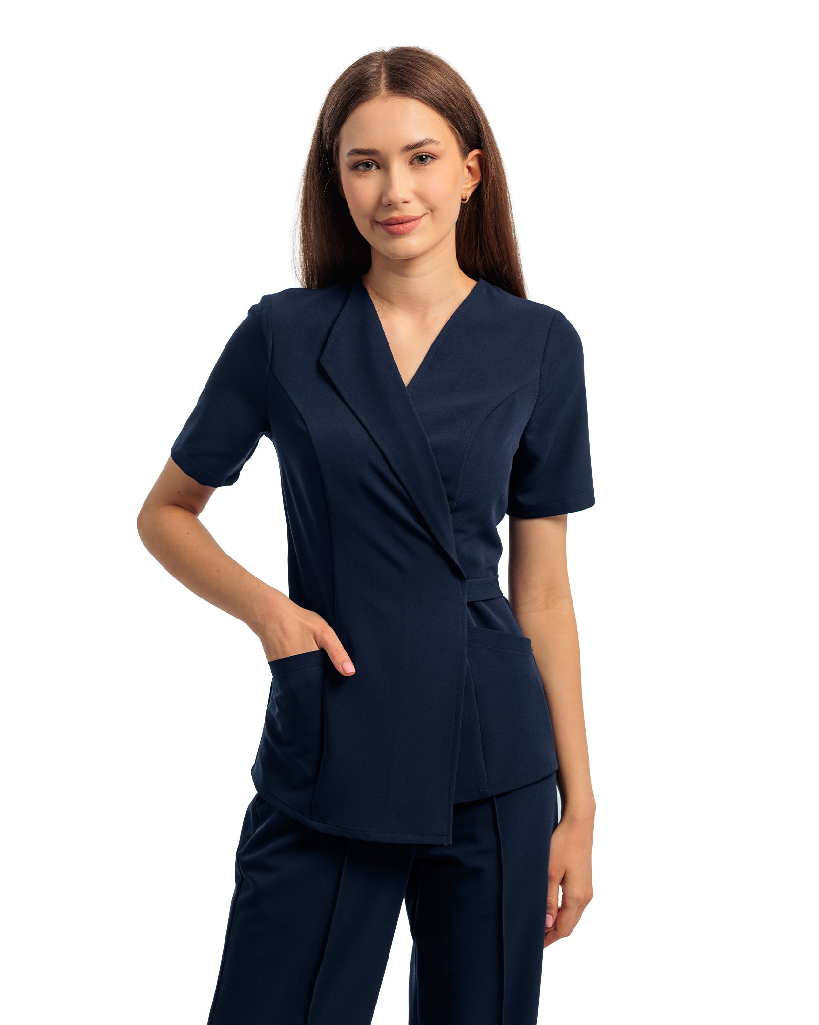 Damen Scrub-Set STUDIO Navy - Detail Nahaufnahme