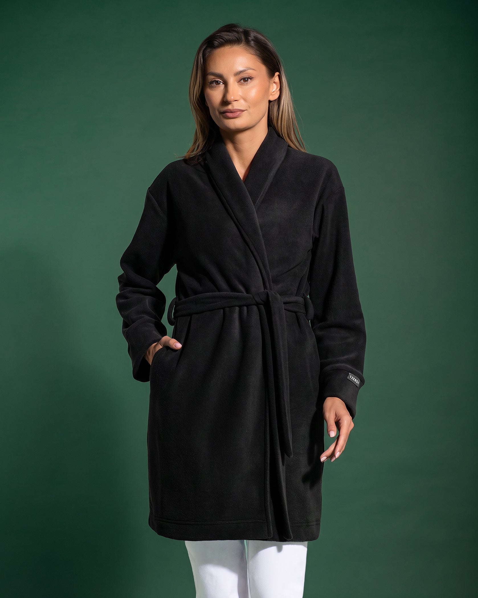 Women's medical Coat SOFT black - Front view