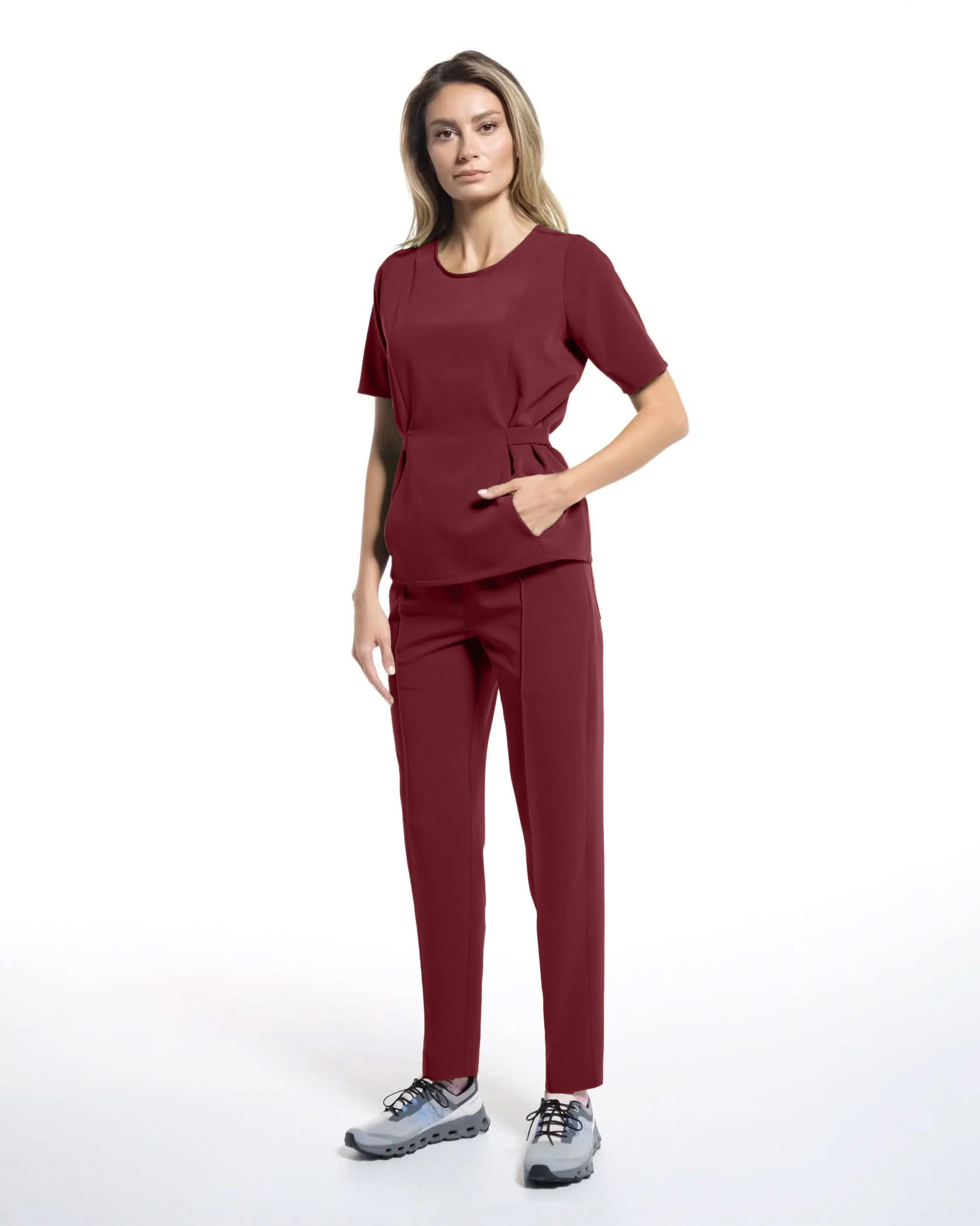 Costum medical CONTOUR Bordo - Vorderansicht