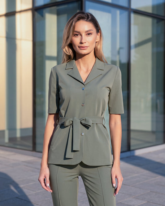 VENUS Olive Scrub Top