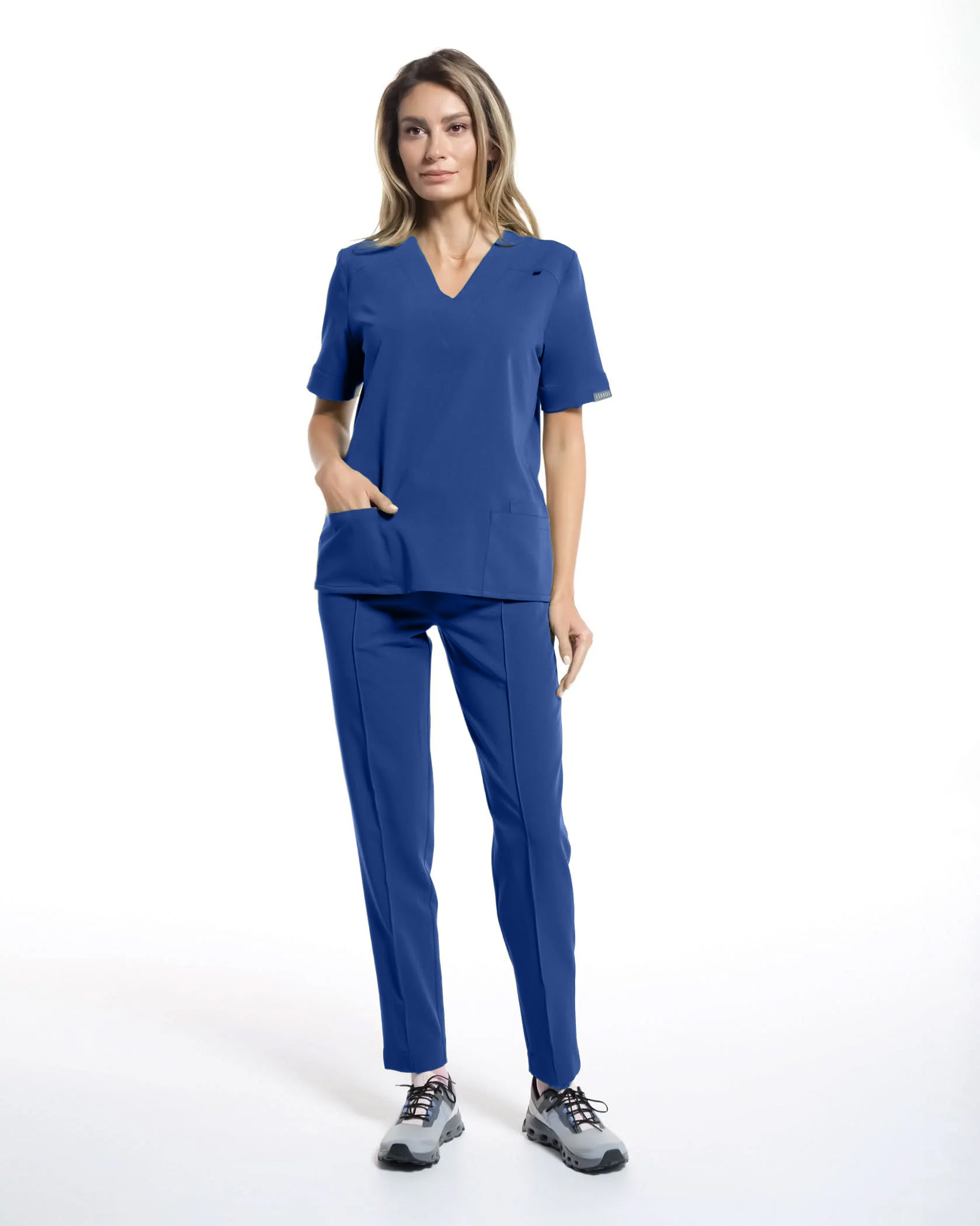 Costum medical CLASIC Royal Blue - Front view