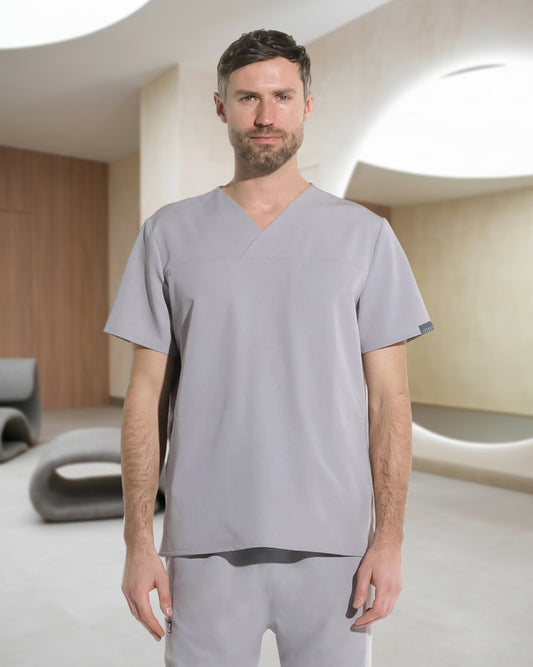 WAVE Grey Scrub Top