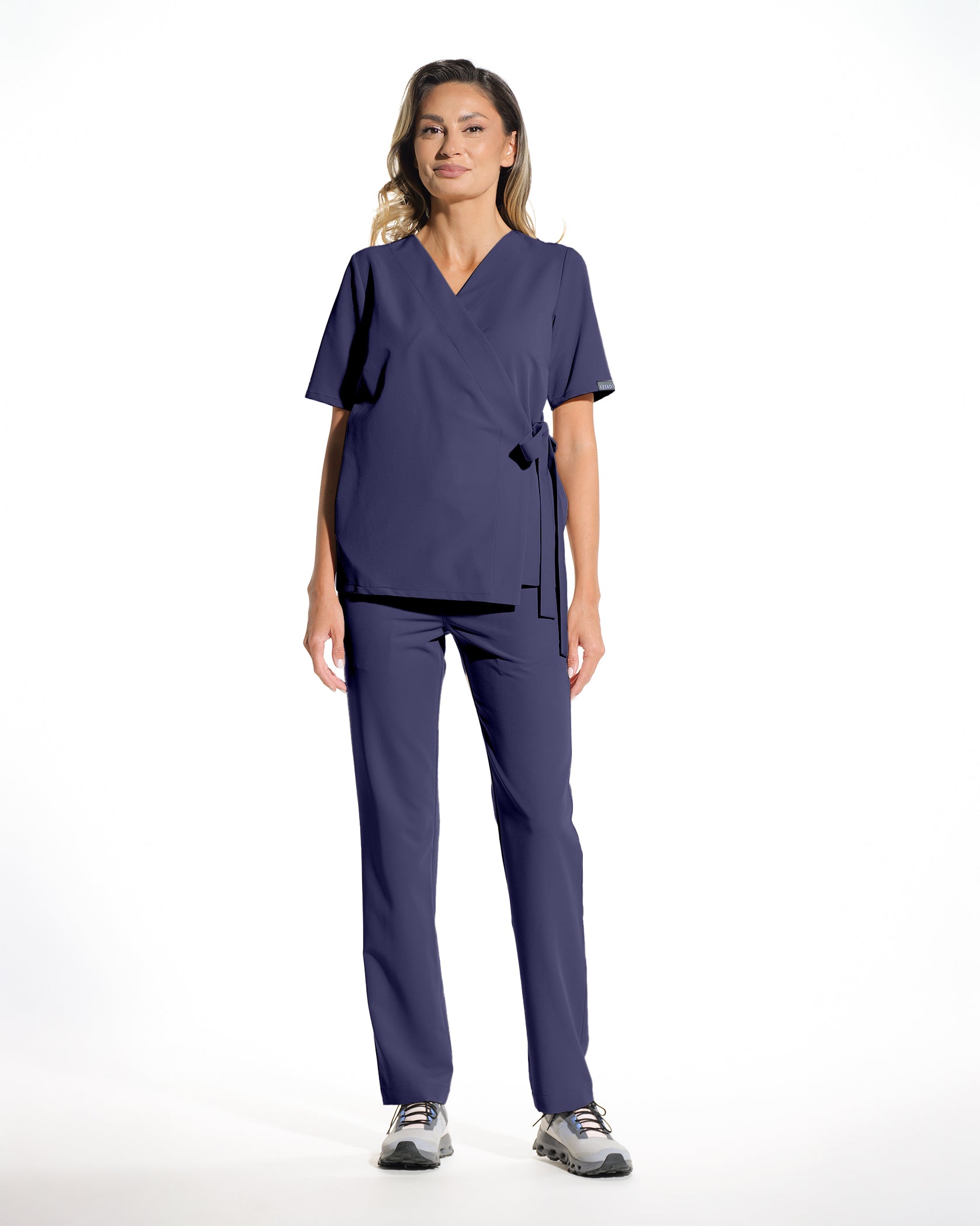 ANAIS Navy Scrub Top - Front view