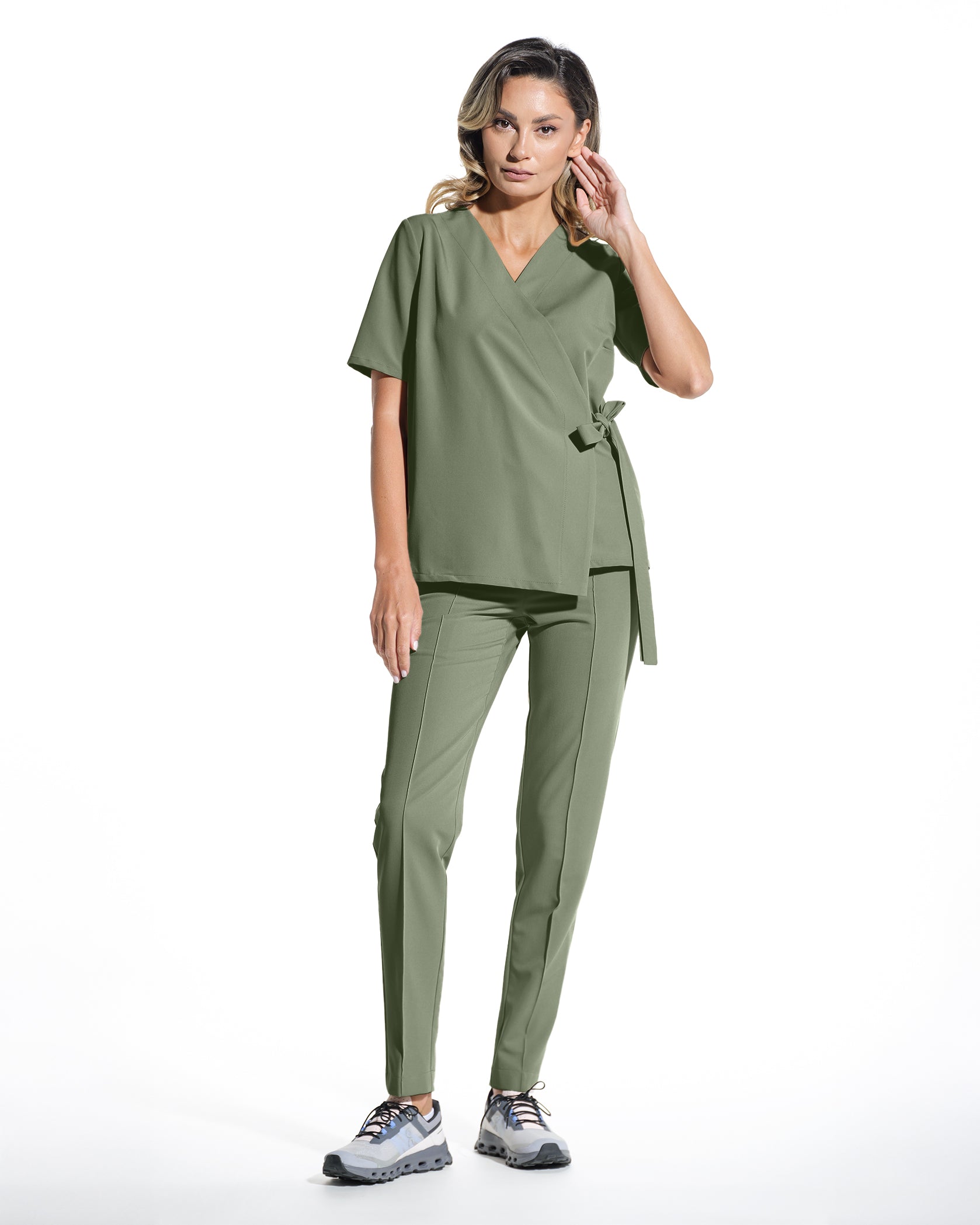 ANAIS Olive Scrub Top - Image 3