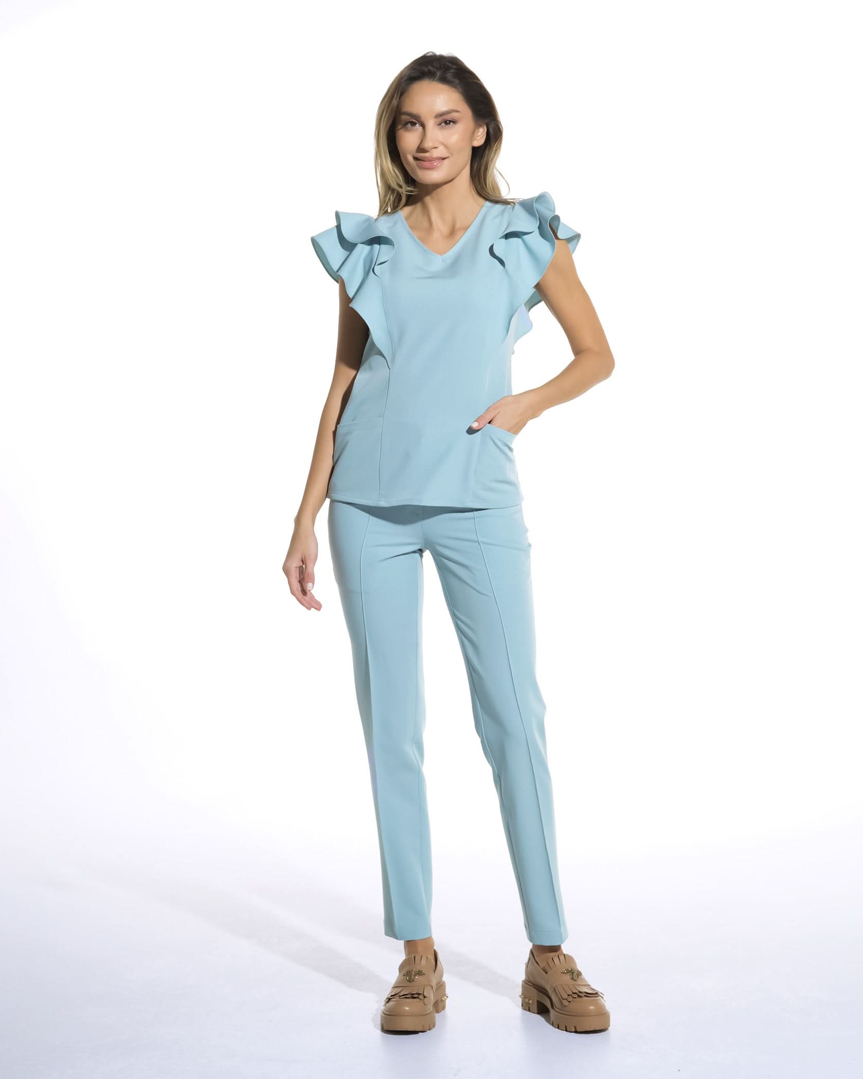 Bluza medicala AVRA blue - 1zero1.ro
