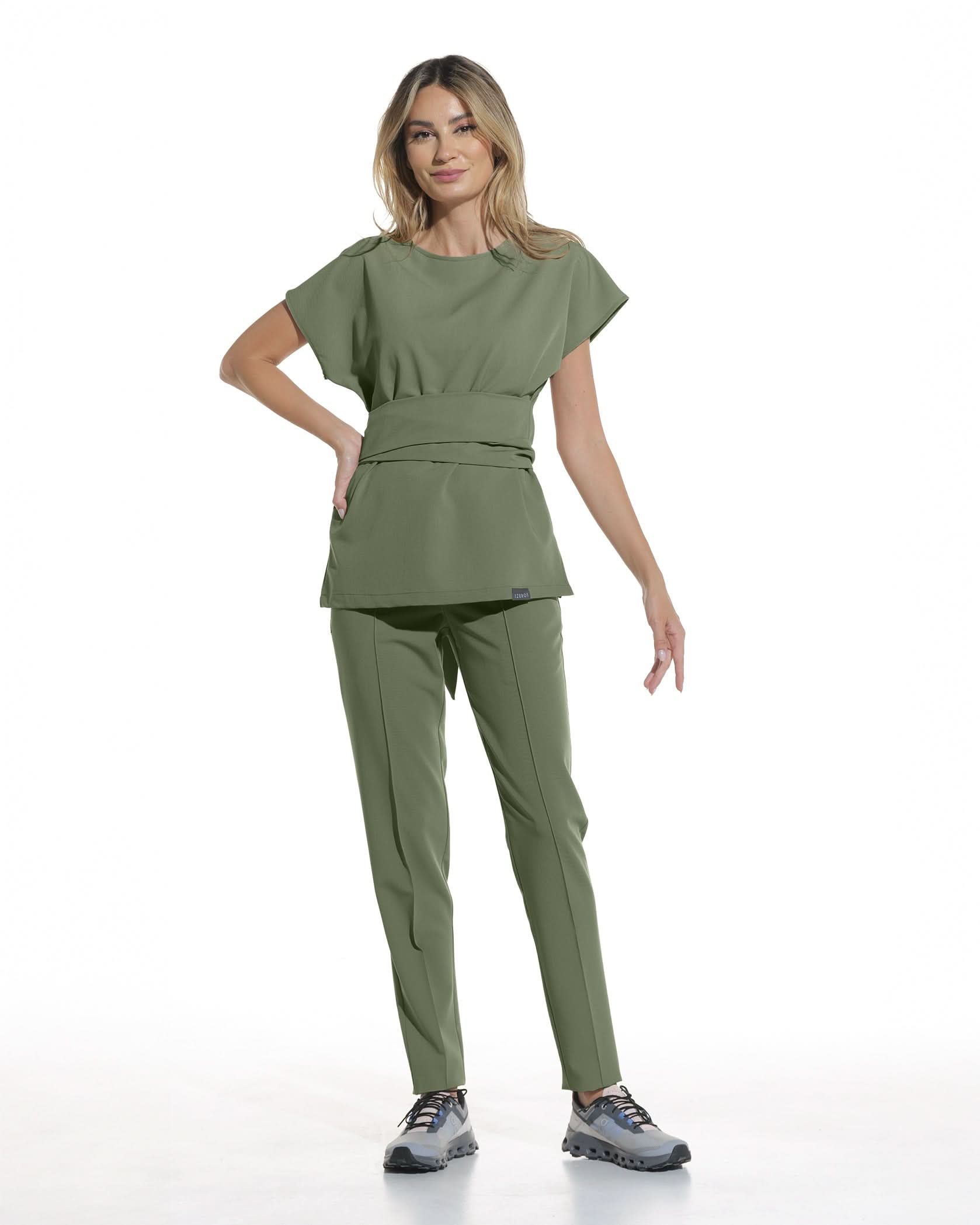 CELESTE Olive Scrub Top - Image 3