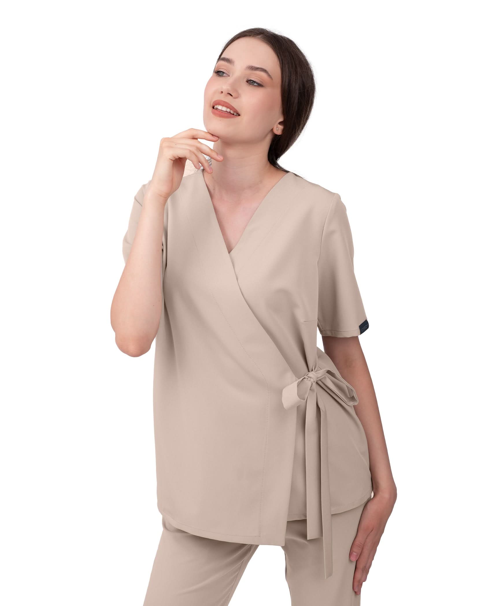 Bluza medicala ANAIS latte - 1zero1.ro