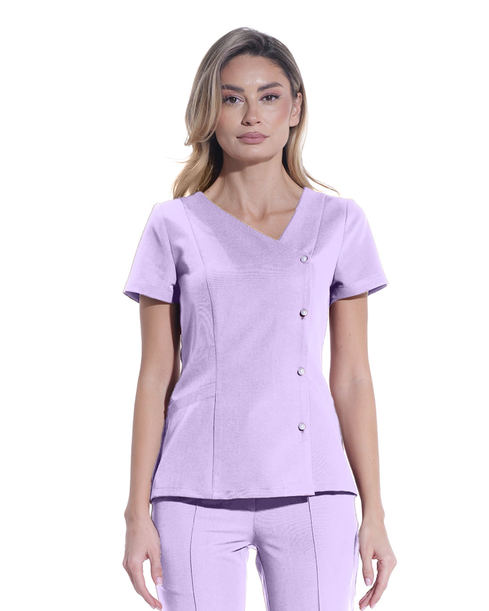 Bluza medicala PERLA lila - Detalii close up