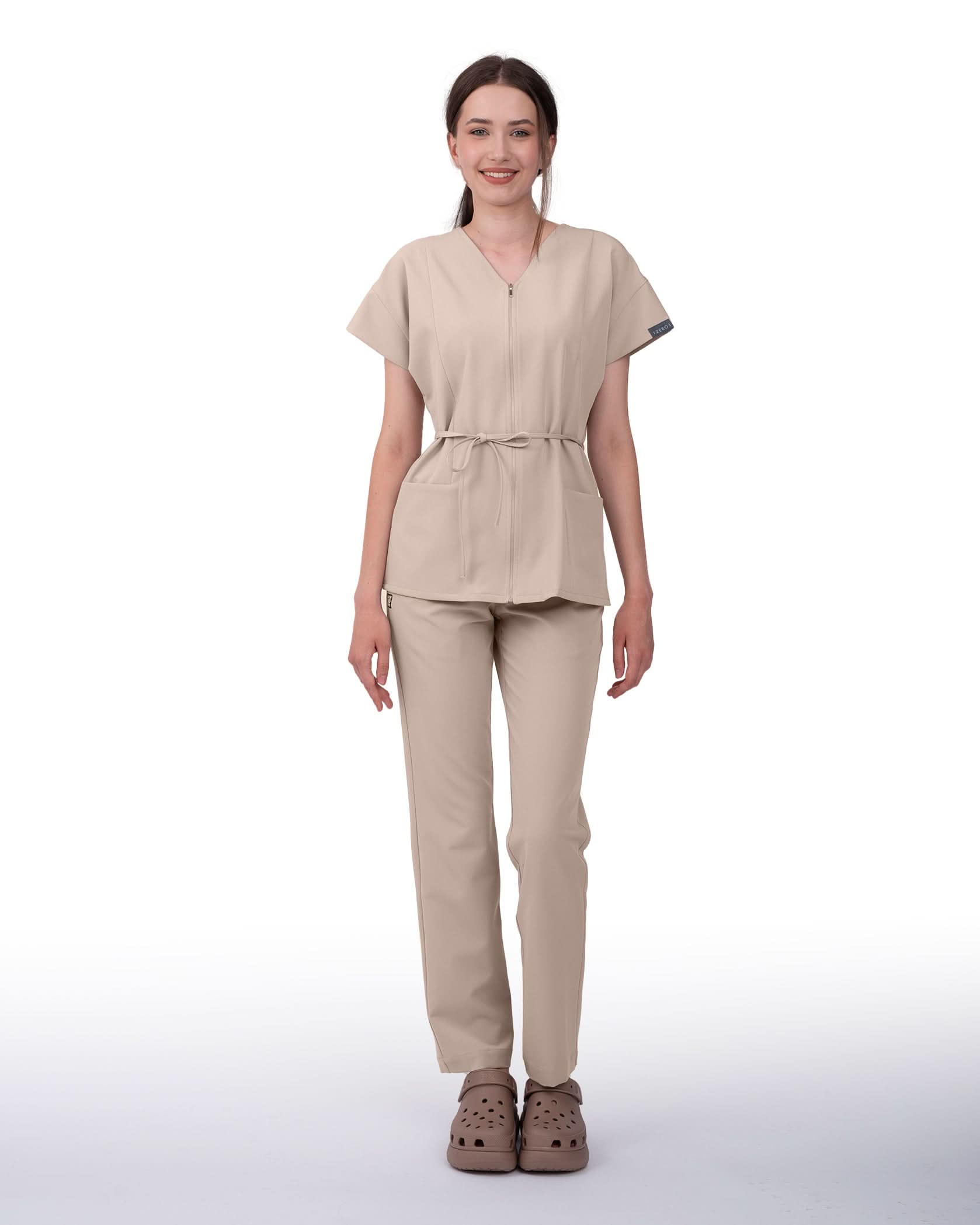 Bluza medicala dama ROSA latte - 1zero1.ro