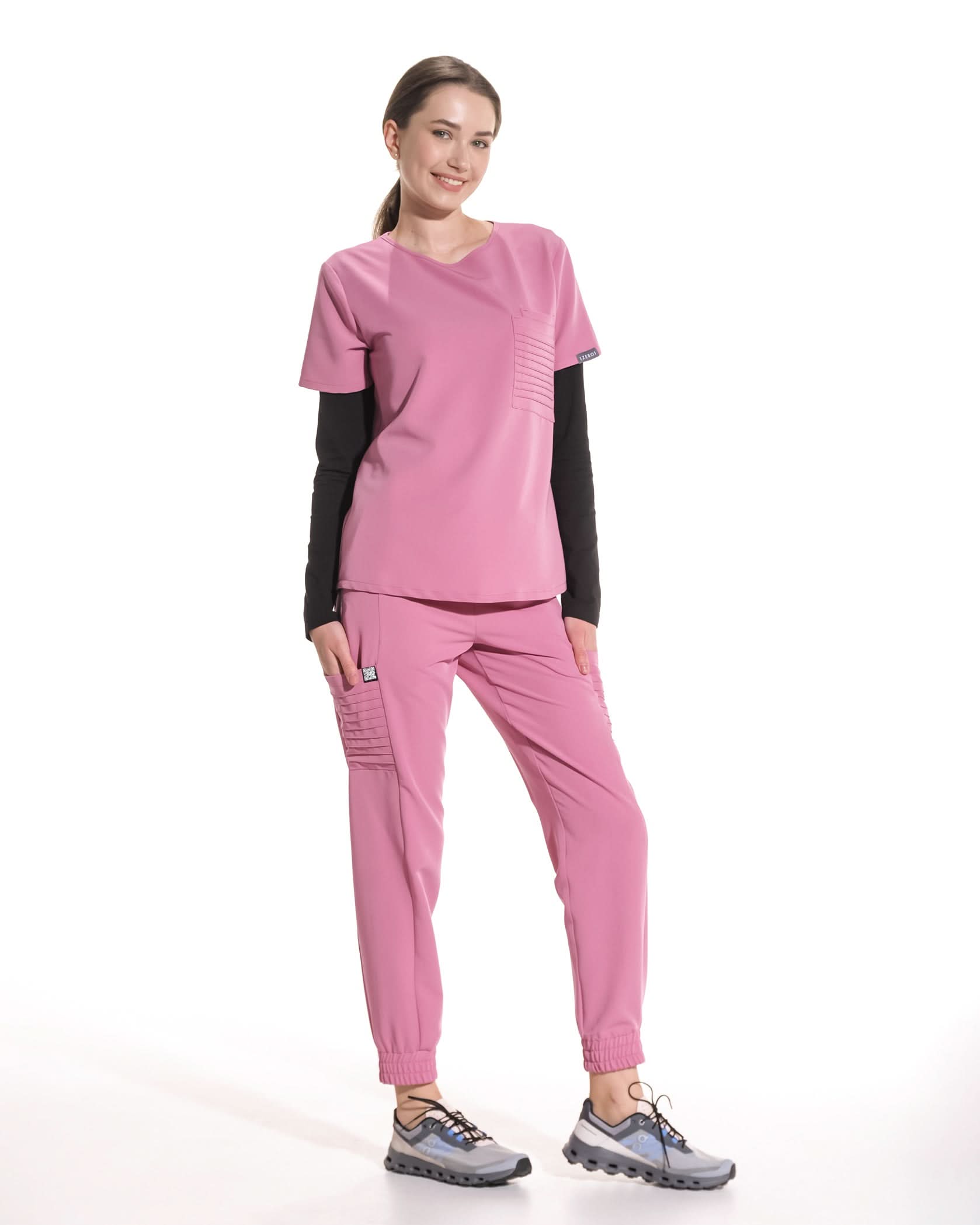 Pantaloni medicali dama UTILITY rose dust - 1zero1.ro
