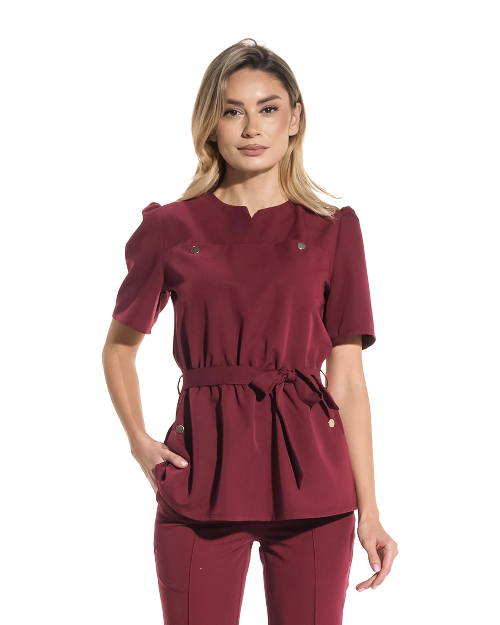 Bluza medicala MIRA bordo - 1zero1.ro