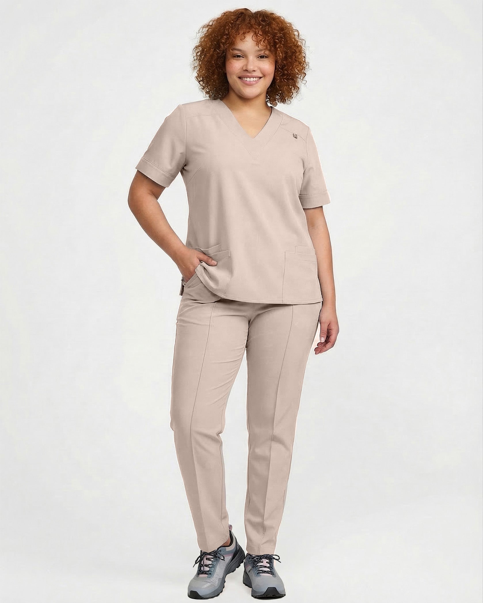 VERSO Latte Scrub Top - Image 5