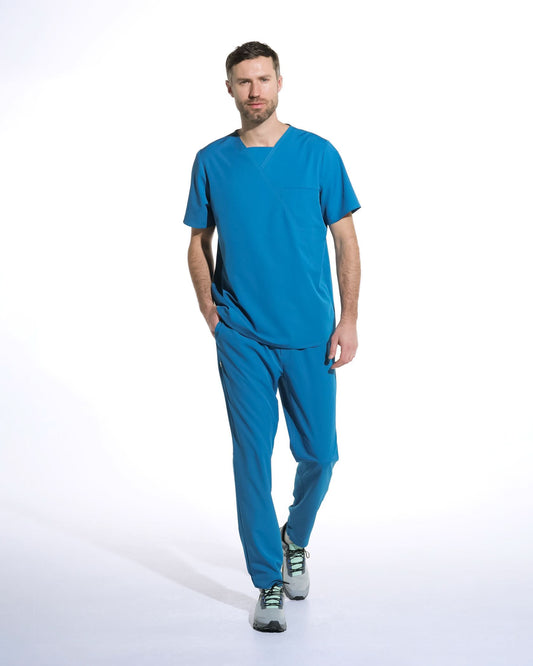 Men's RIZZ medical shirt, navy blue.