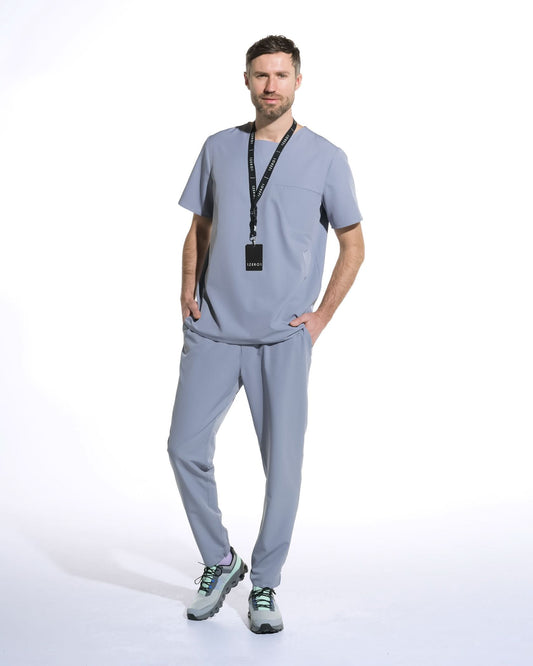 Men's RIZZ grey medical scrubs