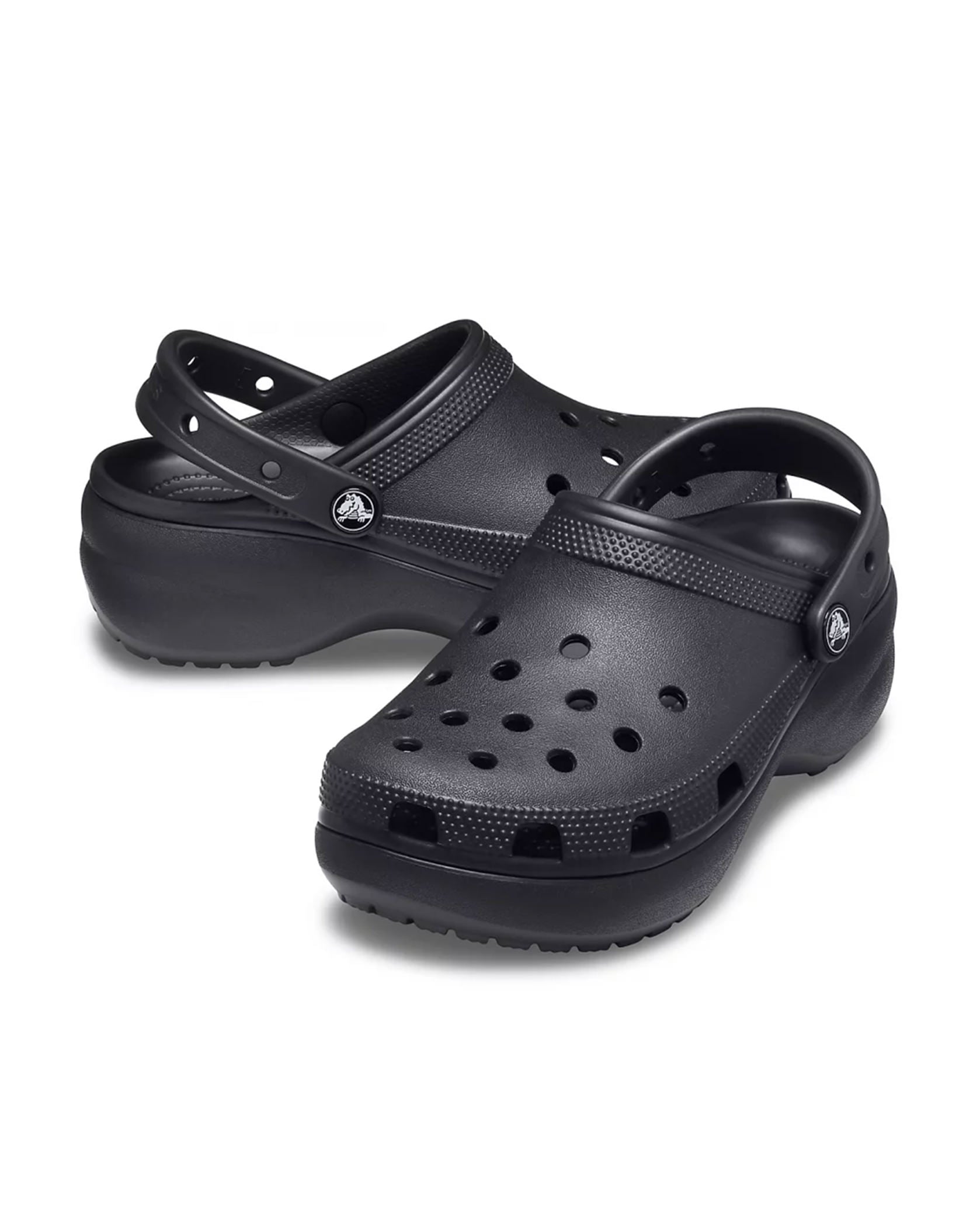 Saboti CROCS CLASSIC PLATFORM Black - Detalii close up