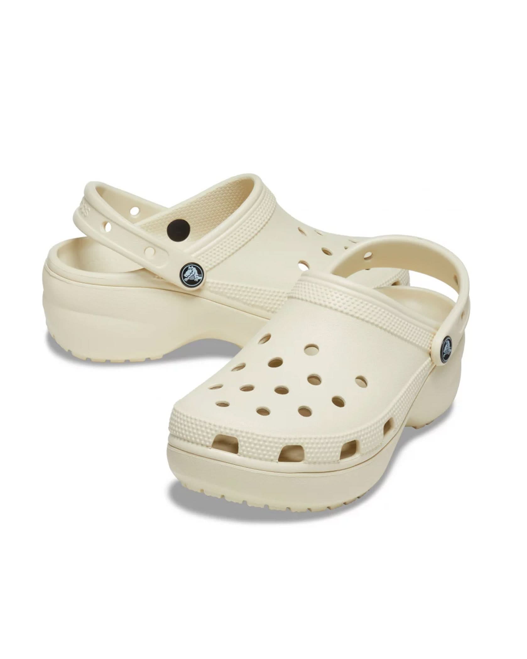 CROCS Classic Platform Bone Clogs - Detail Nahaufnahme