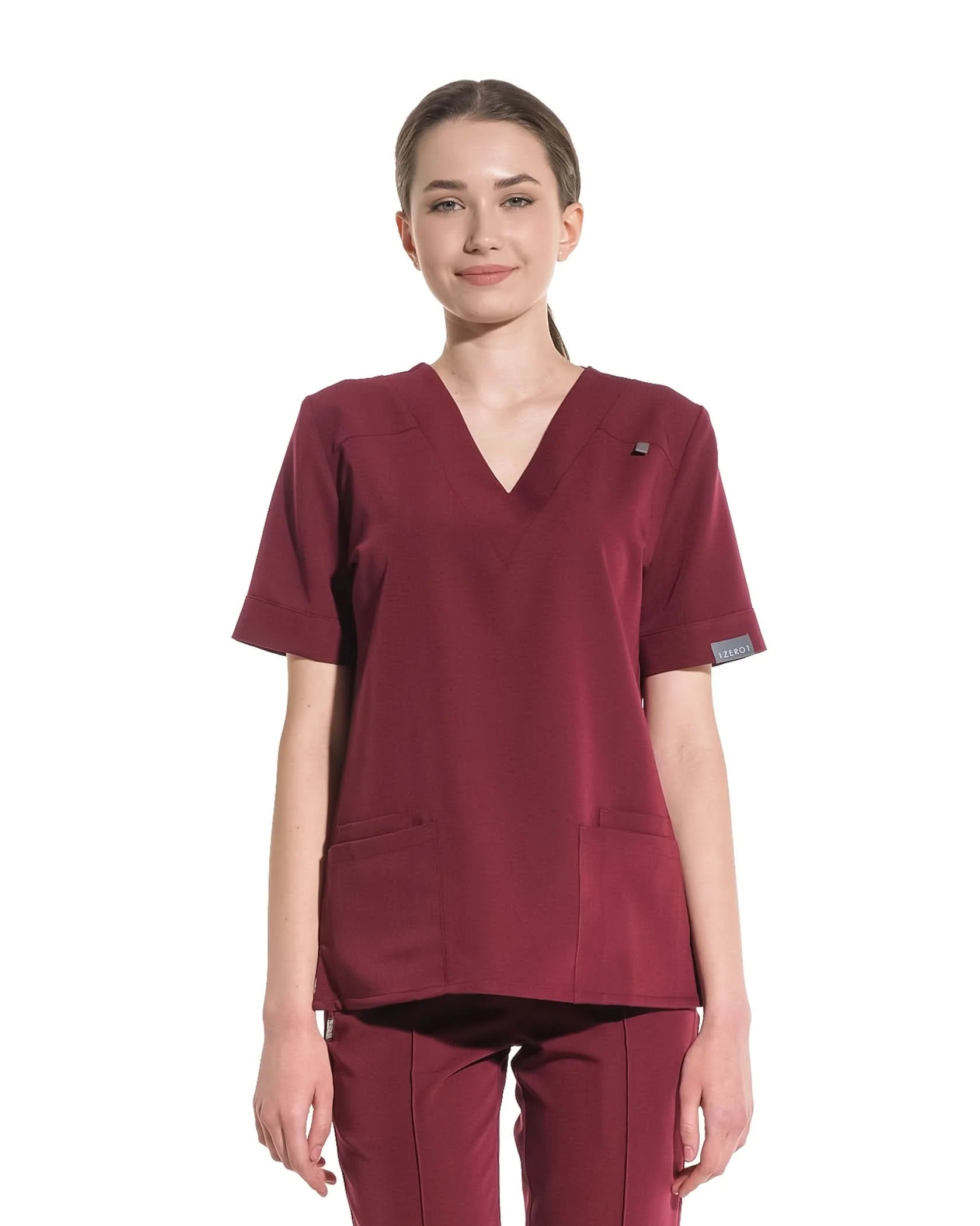 Costum medical CLASIC Bordo - Close up details