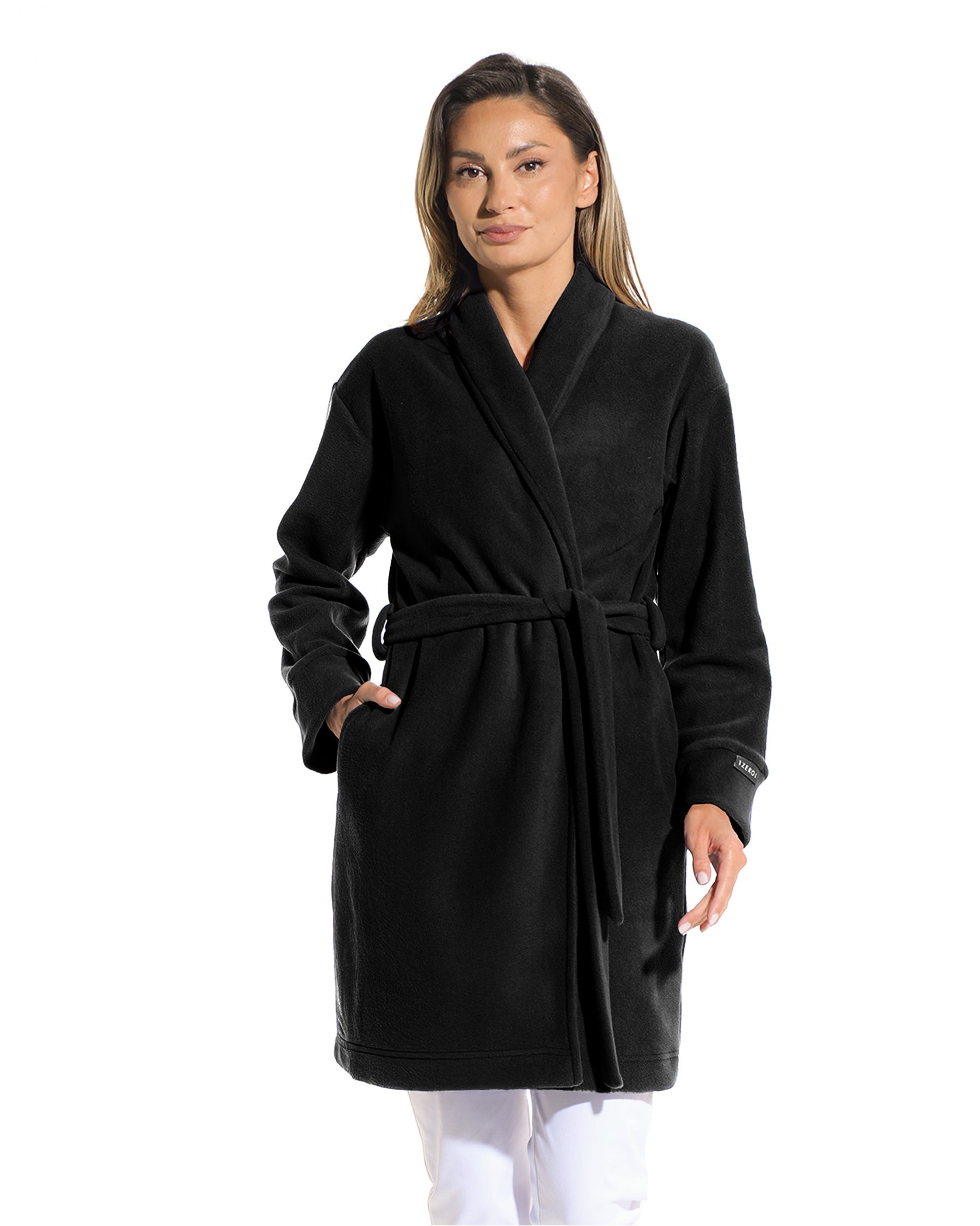 Halat medical dama SOFT negru - Detail Nahaufnahme