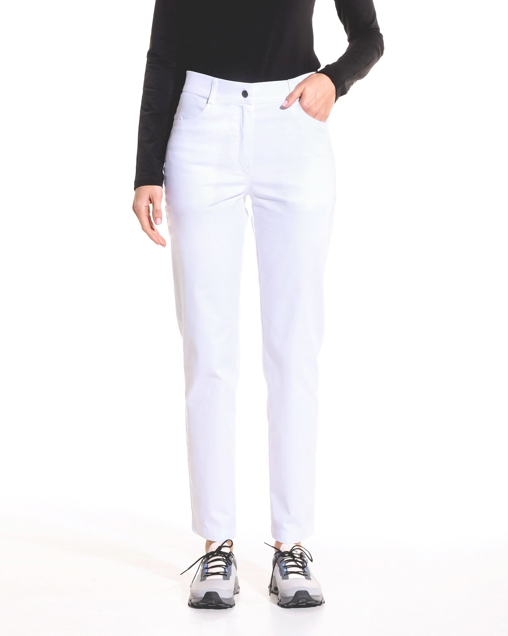 Pantaloni medicali JEANS alb dama - 1zero1.ro