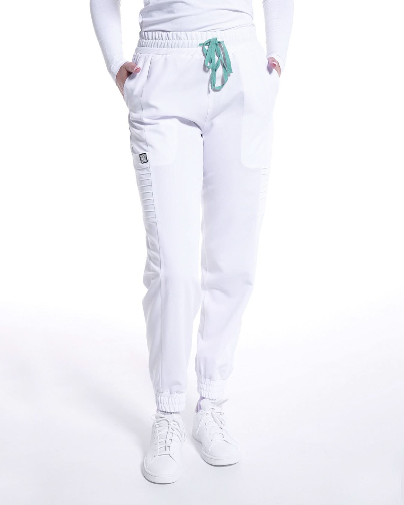 Pantaloni medicali dama UTILITY alb - 1zero1.ro