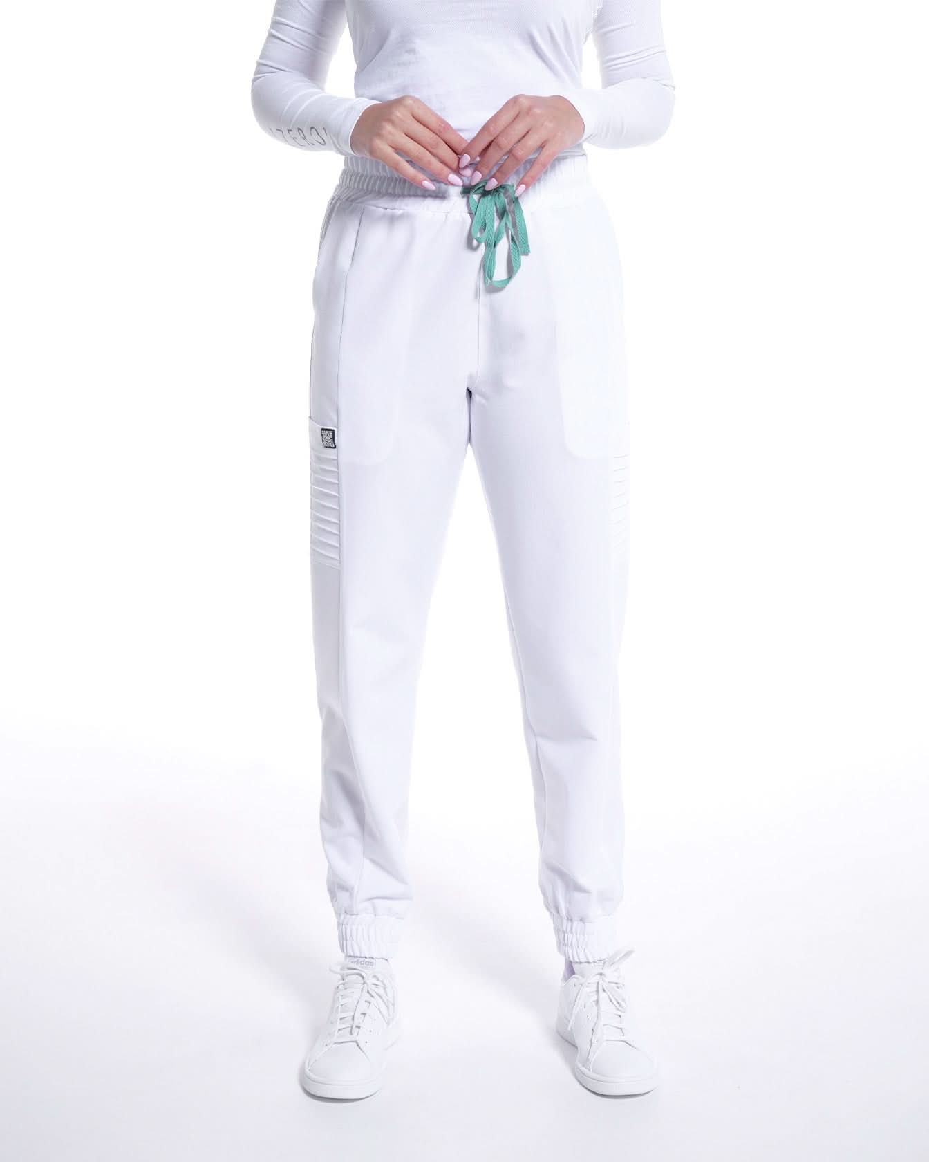 Pantaloni medicali dama UTILITY alb - 1zero1.ro