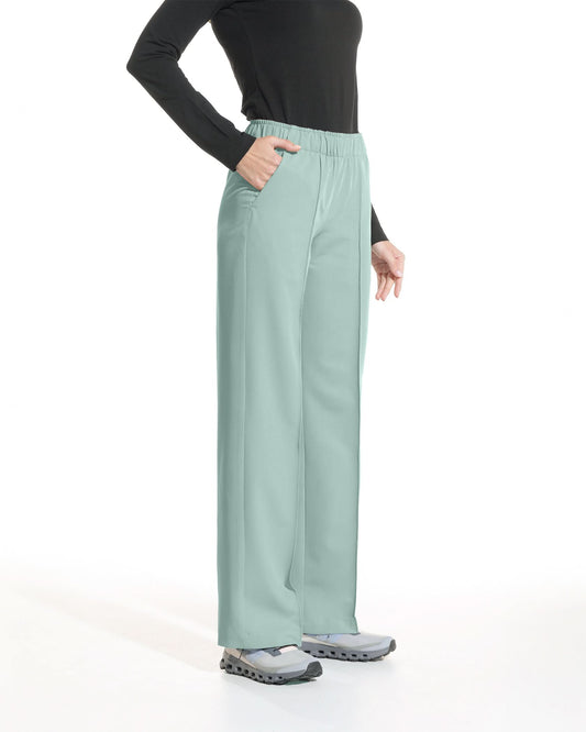 Jadefarbene Palazzo-Hose