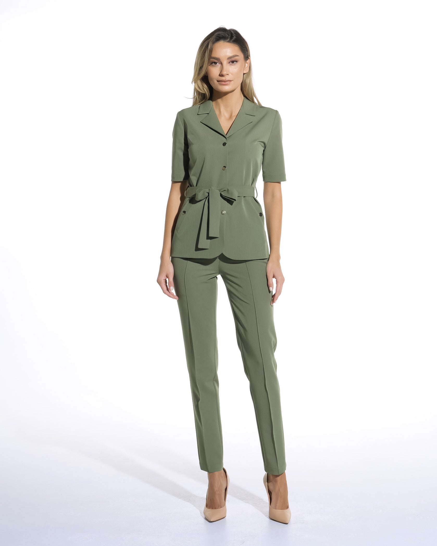 NOVUM Olive Scrub Pants - Front view