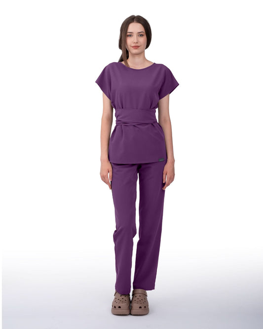 Pantaloni medicali drepti LINEA plum