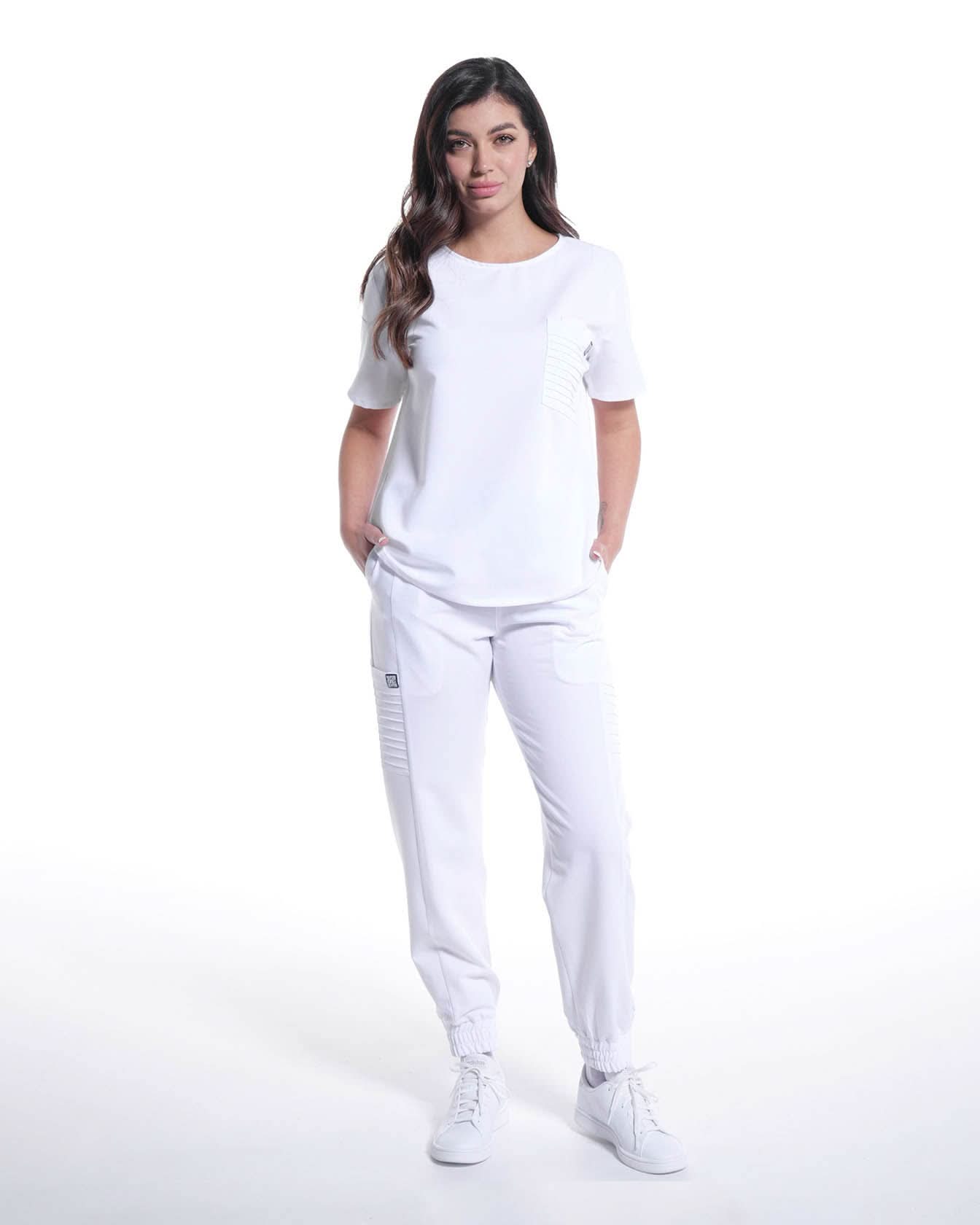 Pantaloni medicali dama UTILITY alb - 1zero1.ro