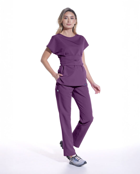 Pantaloni medicali drepti LINEA plum