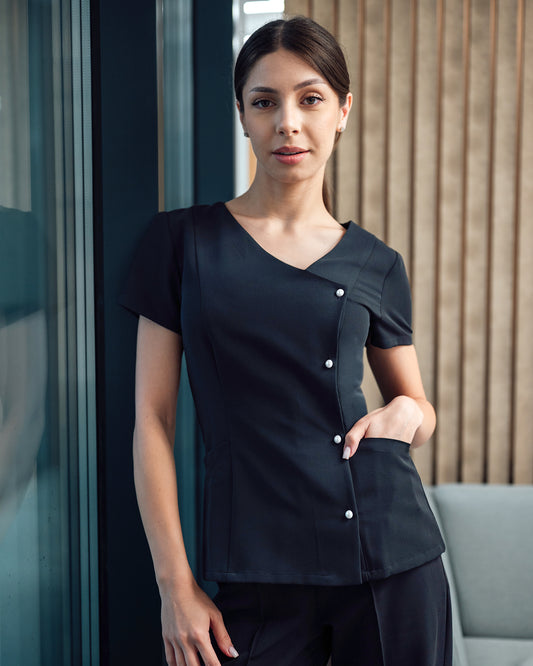 PERLA Black Scrub Top
