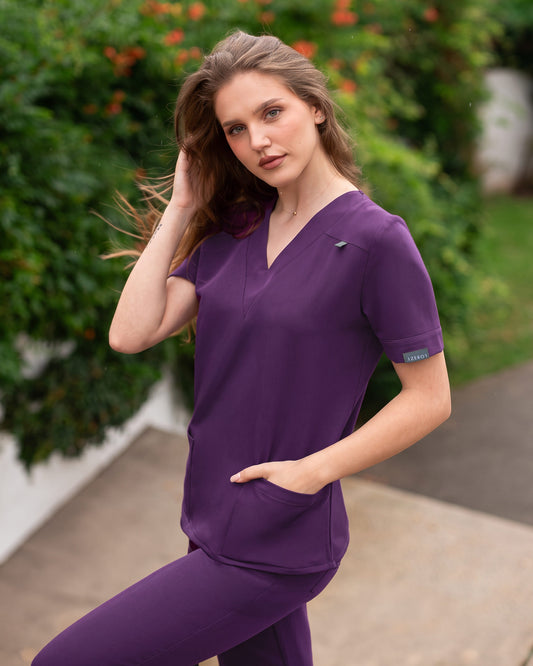VERSO plum medical blouse