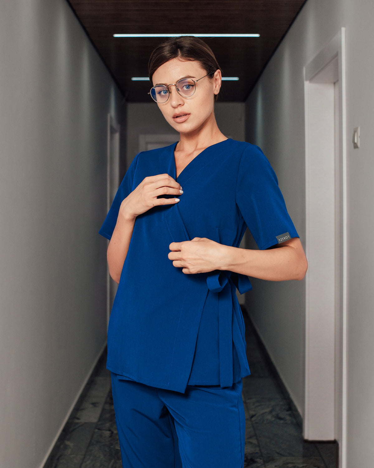ANAIS Royal Blue Scrub Top
