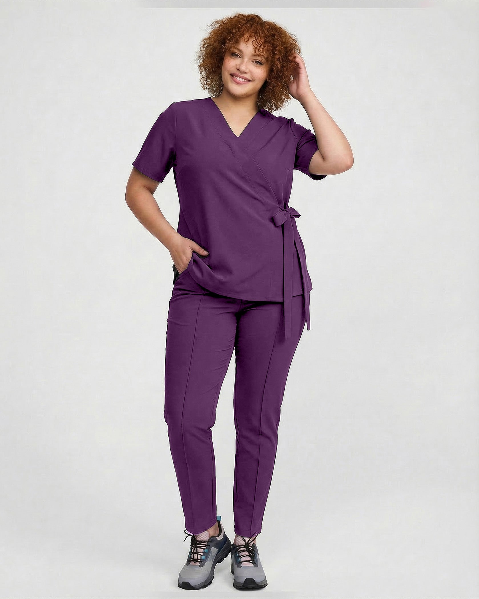 ANAIS Plum Scrub Top - Image 5