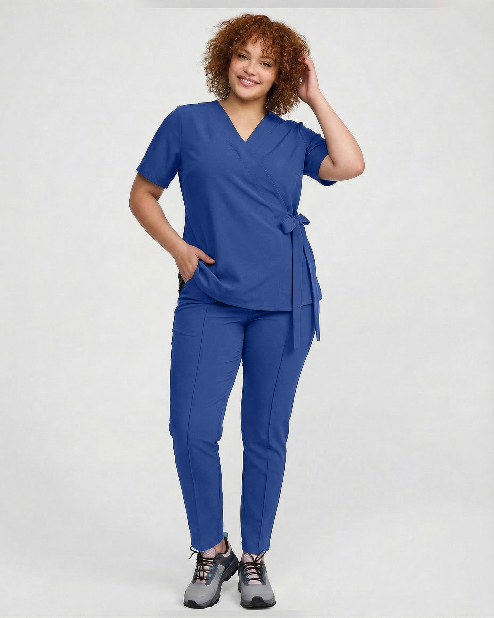 Bluza medicala ANAIS royal blue - Imagine 5