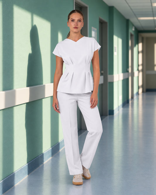 ANORA White Scrub Top